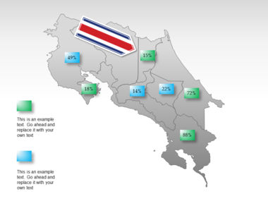 Costa Rica mapa de PowerPoint, Diapositiva 15, 00025, Plantillas de presentación — PoweredTemplate.com