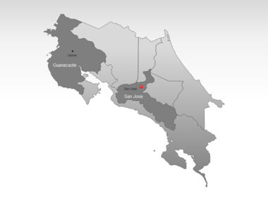 Costa Rica PowerPoint Map, スライド 3, 00025, プレゼンテーションテンプレート — PoweredTemplate.com