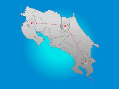 Costa Rica PowerPoint Map, Folie 6, 00025, Präsentationsvorlagen — PoweredTemplate.com