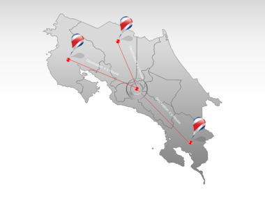 Costa Rica PowerPoint Map, スライド 7, 00025, プレゼンテーションテンプレート — PoweredTemplate.com