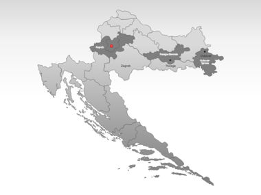 Kroatië PowerPoint Kaart, Dia 3, 00026, Presentatie Templates — PoweredTemplate.com