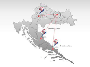 Carte PowerPoint de Croatie, Diapositive 7, 00026, Modèles de présentations — PoweredTemplate.com