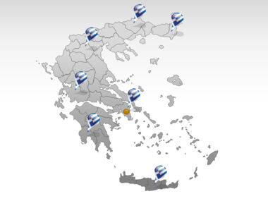希腊PowerPoint地图, 幻灯片 5, 00029, 演示模板 — PoweredTemplate.com