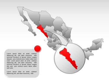 Mexico PowerPoint Map, スライド 17, 00030, プレゼンテーションテンプレート — PoweredTemplate.com