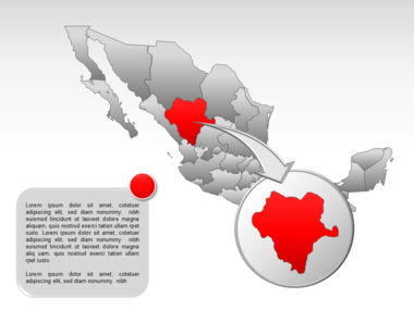 Mapa do PowerPoint - méxico, Deslizar 18, 00030, Modelos de Apresentação — PoweredTemplate.com