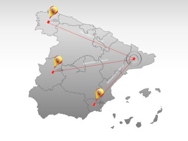 西班牙PowerPoint地图, 幻灯片 7, 00032, 演示模板 — PoweredTemplate.com