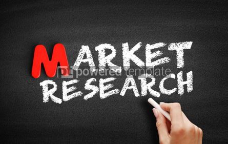 Business: Market Research text on blackboard #00103 Photo