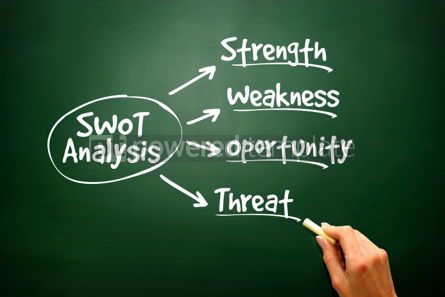 Business: Conceptual hand drawn SWOT Business Analysis flow chart

 #02778 Free Photo