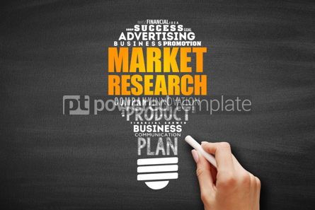 Business: Market research light bulb word cloud #09648 Photo