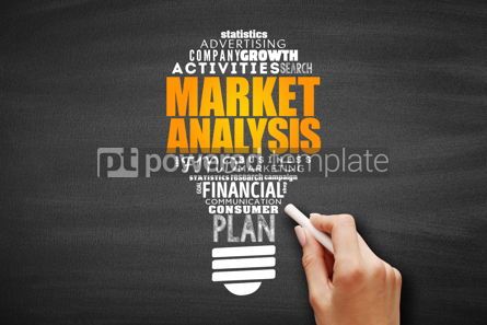 비즈니스: Market Analysis light bulb word cloud collage #09693 사진