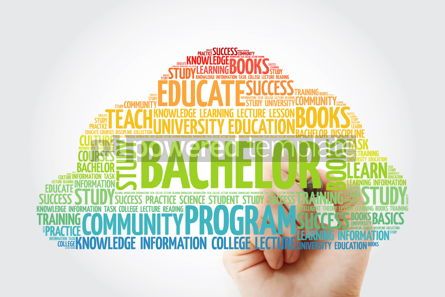 bachelor word cloud collage with marker education concept backg