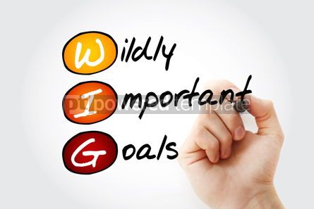 WIG Wildly Important Goals acronym with marker business conce