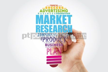 Business: Market research light bulb word cloud business concept backgrou #15464 Photo