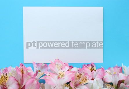 Vacanze: Beautiful azure summer card with pink and white flowers #16395 Foto