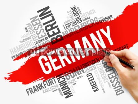 Germany Map And Cities Word Cloud PowerPoint Template, Backgrounds ...