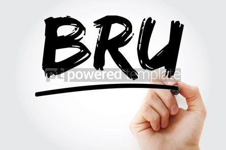 Business: BRU - Business Recovery Unit acronym with marker business conce #18084 Photo