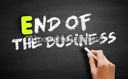 Business: EOB - End Of the Business on blackboard business concept backgr #18217 Photo