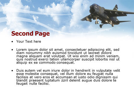 Templat PowerPoint Gratis Pesawat Terbang, Slide 2, 00059, Kemiliteran — PoweredTemplate.com