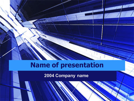 Blauwe Wolkenkrabbers Gratis Powerpoint Template, Gratis PowerPoint-sjabloon, 00062, Abstract/Textuur — PoweredTemplate.com