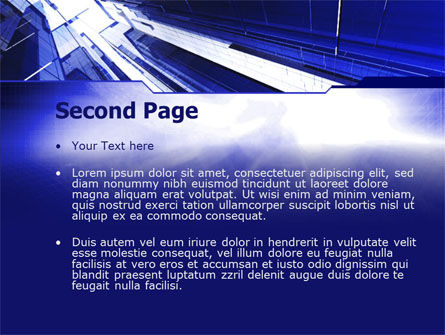 Templat PowerPoint Gratis Gedung Pencakar Langit Biru, Slide 2, 00062, Abstrak/Tekstur — PoweredTemplate.com