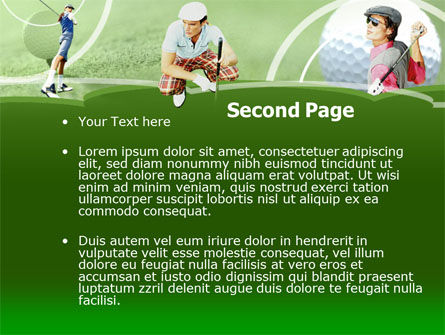 Golfers On The Field PowerPoint Template, Slide 2, 00088, Sports — PoweredTemplate.com