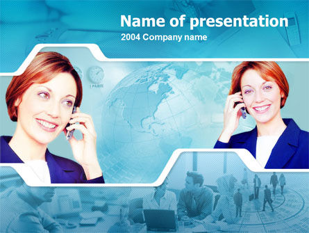 Call Center Operators Free PowerPoint Template, Free PowerPoint Template, 00164, Telecommunication — PoweredTemplate.com