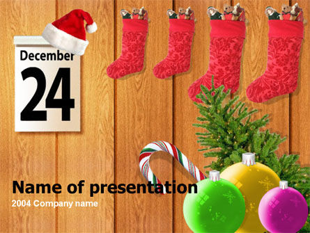 25 December PowerPoint Template, Gratis PowerPoint-sjabloon, 00179, Vakantie/Speciale Gelegenheden — PoweredTemplate.com
