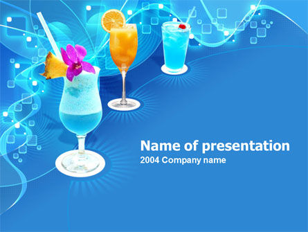 Party Cocktails PowerPoint Template, Free PowerPoint Template, 00181, Food & Beverage — PoweredTemplate.com