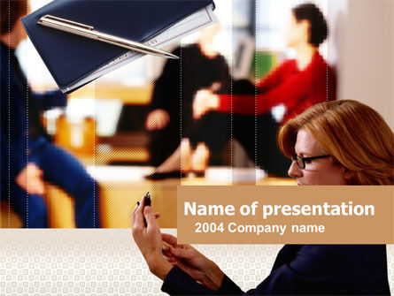 Scheduling Business Meeting Free PowerPoint Template, 00219, Business Concepts — PoweredTemplate.com