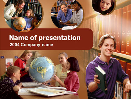 Modèle PowerPoint de bibliothèque, Gratuit Modele PowerPoint, 00279, Education & Training — PoweredTemplate.com