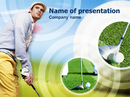 Golfspeler PowerPoint Template, Gratis PowerPoint-sjabloon, 00317, Sport — PoweredTemplate.com
