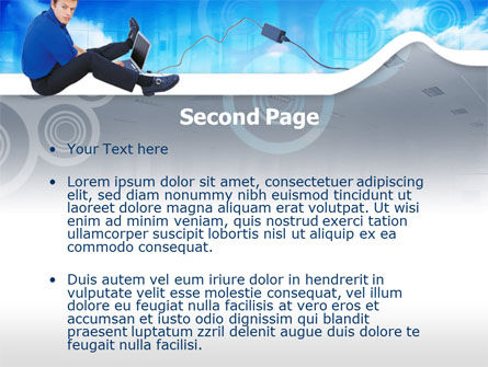 Plantilla de PowerPoint gratis - estudiante con portátil, Diapositiva 2, 00318, Negocios — PoweredTemplate.com
