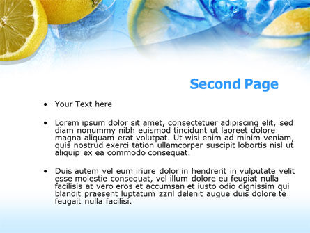 Modelo do PowerPoint - água mineral com limão, Deslizar 2, 00381, Food & Beverage — PoweredTemplate.com