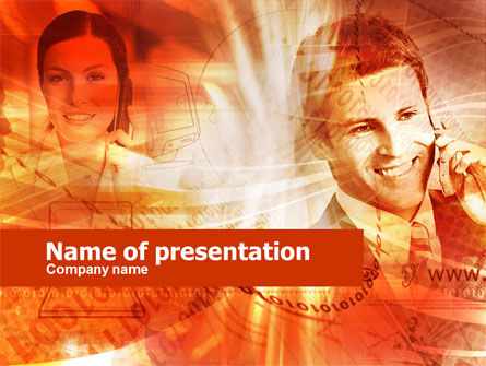 商业谈判PowerPoint模板, 免费 PowerPoint模板, 00418, 电信 — PoweredTemplate.com