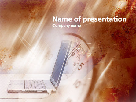 笔记本在你的生活中PowerPoint模板, 免费 PowerPoint模板, 00424, 技术与科学 — PoweredTemplate.com