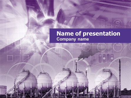 Benzinetank PowerPoint Template, 00445, Voorzieningen/Industrieel — PoweredTemplate.com