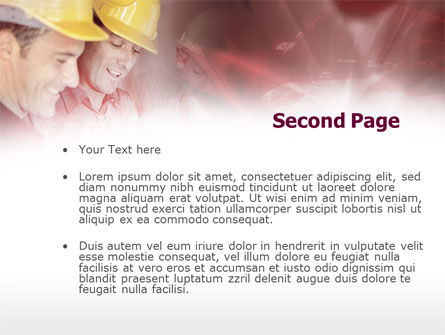 Templat PowerPoint Pertemuan Pembangun Dengan Warna Merah Tua, Slide 2, 00446, Utilitas/Industri — PoweredTemplate.com