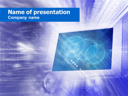 Modèle PowerPoint de moniteur d'ordinateur, Gratuit Modele PowerPoint, 00451, Télécommunications — PoweredTemplate.com