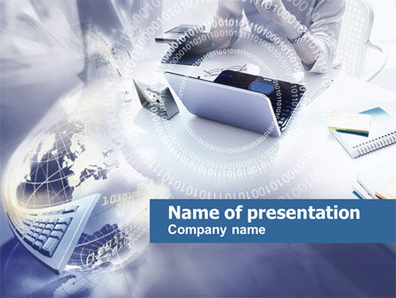 Modèle PowerPoint de ordinateur portable utilisant, Gratuit Modele PowerPoint, 00521, Sciences / Technologie — PoweredTemplate.com