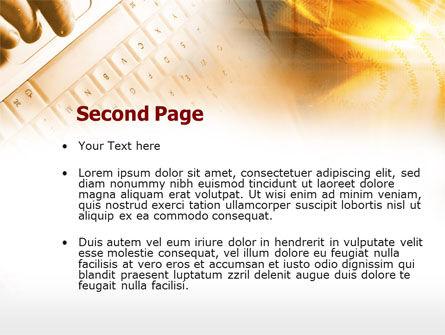 White Keyboard In Orange Colors PowerPoint Template, Slide 2, 00539, Telecommunication — PoweredTemplate.com