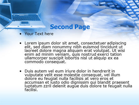 Modelo do PowerPoint - trabalhando on-line em uma paleta azul, Deslizar 2, 00540, Tecnologia e Ciência — PoweredTemplate.com