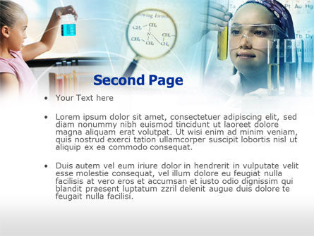 Templat PowerPoint Gratis Ahli Kimia Muda, Slide 2, 00562, Education & Training — PoweredTemplate.com