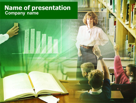 Studeren Grafieken Op School PowerPoint Template, Gratis PowerPoint-sjabloon, 00580, Education & Training — PoweredTemplate.com