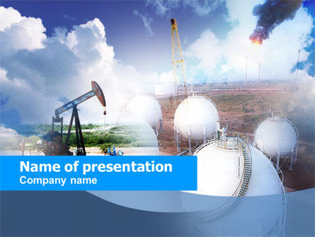 Oil Storage PowerPoint Template, 00601, Utilities/Industrial — PoweredTemplate.com