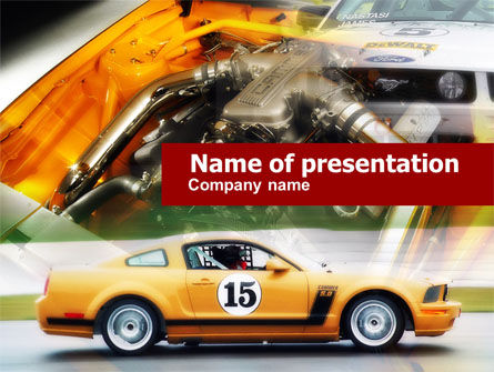Muscle Car Races PowerPoint Template, Gratis PowerPoint-sjabloon, 00609, Auto's/Vervoer — PoweredTemplate.com