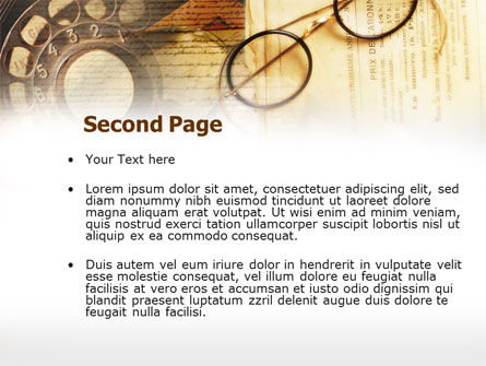Old Glasses PowerPoint Template, Slide 2, 00664, Business Concepts — PoweredTemplate.com