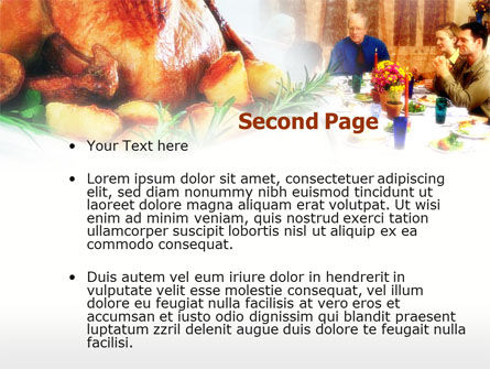 Modèle PowerPoint de dîner de thanksgiving, Diapositive 2, 00671, Fêtes / Grandes occasions — PoweredTemplate.com
