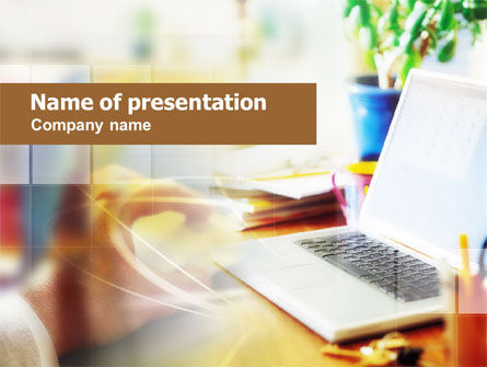 Working from Home PowerPoint Template, Free PowerPoint Template, 00672, Technology and Science — PoweredTemplate.com