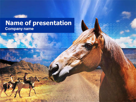 Plantilla de PowerPoint - caballo, Gratis Plantilla de PowerPoint, 00687, Agricultura — PoweredTemplate.com