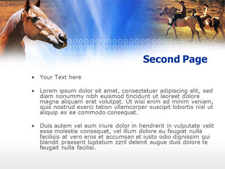 Horse PowerPoint Template, Slide 2, 00687, Agriculture — PoweredTemplate.com